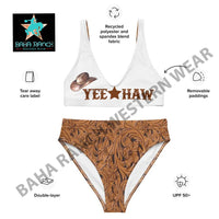 Yeehaw Tooled Leather Print Bikini