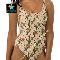 Yeehaw Longhorn Ranch Cactus One-Piece Swimsuit