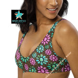 Yeehaw Pink Turquoise Cowgirl Bikini Top