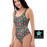 Yeehaw Pink Turquoise Cowgirl One-Piece Swimsuit