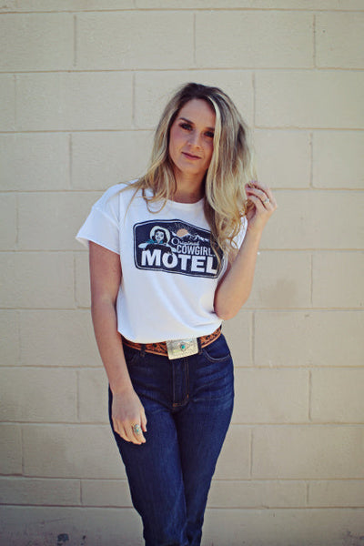 Original Cowgirl Motel Tee  White