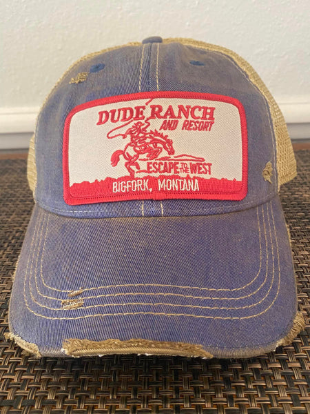 Dude Ranch Resort, Big Fork, Montana Cap Distressed Four Colors BULK