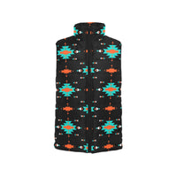 Turquoise Orange Aztec Women's Western Puffy Vest