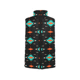 Turquoise Orange Aztec Women's Western Puffy Vest