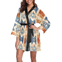 Blue Aztec Women's Lounge Kimono Robe