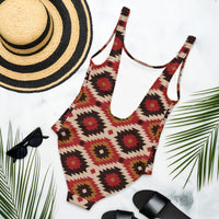 Yeehaw Rust Aztec One-Piece Swimsuit