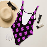 Yeehaw Purple Neon Cactus One-Piece Swimsuit