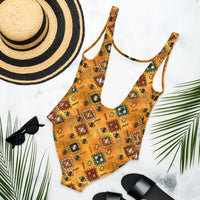 Yeehaw Golden Aztec One-Piece Swimsuit