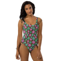 Yeehaw Pink Turquoise Cowgirl One-Piece Swimsuit