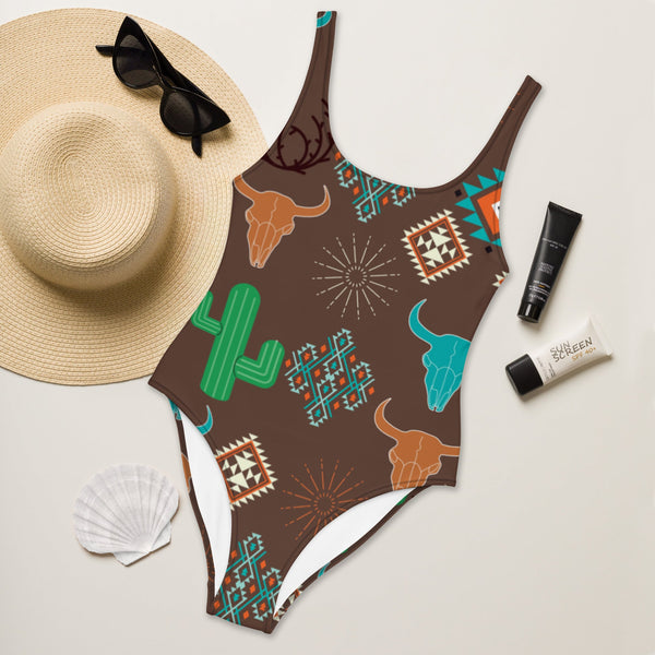 Yeehaw Bullhead Cactus One-Piece Swimsuit