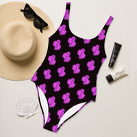 Yeehaw Purple Neon Cactus One-Piece Swimsuit