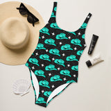 Yeehaw Turquoise Hat One-Piece Swimsuit