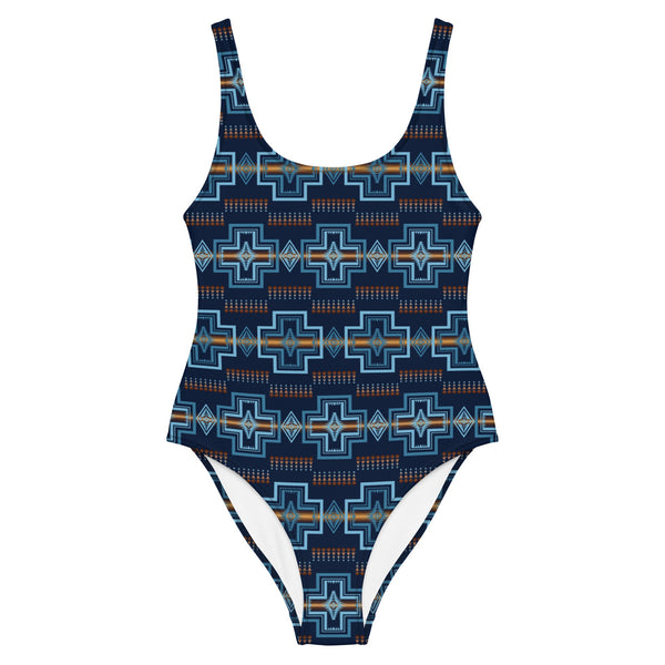 Yeehaw Navy Aztec One-Piece Swimsuit