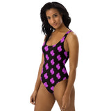 Yeehaw Purple Neon Cactus One-Piece Swimsuit