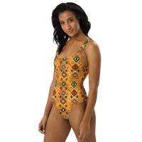 Yeehaw Golden Aztec One-Piece Swimsuit