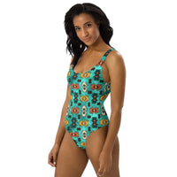 Yeehaw Turquoise Aztec One-Piece Swimsuit