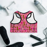 Hot Pink Yeehaw Padded Sports Bra