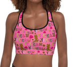 Hot Pink Yeehaw Padded Sports Bra