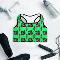 Neon Yeehaw Padded Sports Bra