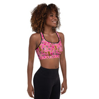 Hot Pink Yeehaw Padded Sports Bra