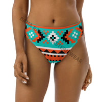 Yeehaw Turquoise Orange Aztec Bikini Bottom