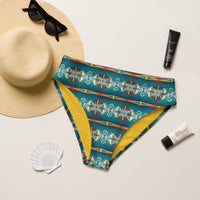 Yeehaw Teal Aztec Blanket Print Bikini Bottom