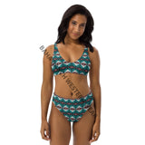 Yeehaw Teal Burgandy Aztec Bikini