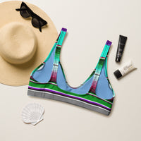 Yeehaw Aqua Serape Bikini Top