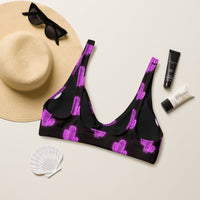 Yeehaw Purple Neon Cactus Bikini Top