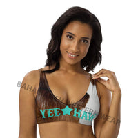 Yeehaw Brown Cow Print Bikini Top