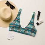 Yeehaw Teal Aztec Blanket Print Bikini Top