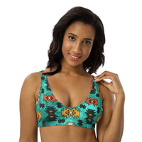 Yeehaw Turquoise Aztec Bikini Top