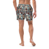 Yeehaw Gray Aztec Men's Swim Trunks