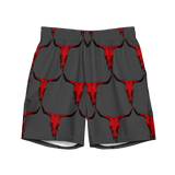 Yeehaw Red Bull Skull Men's Swim Trunks