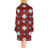 Burgundy Aztec Women's Western Bath Robe