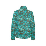 All Turquoise Women's Puffy Bomber Jacket