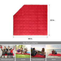 Outdoor Camping Wearable Blanket Goose Feather & Down, Red