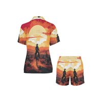 Cowboy Desert Sunset Women's Western Pajama Set