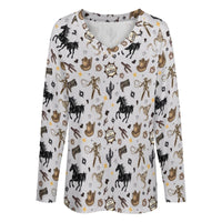 Baha Ranch Western Print Long Sleeve Top