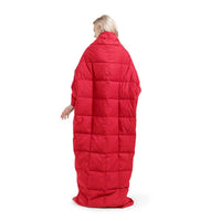 Outdoor Camping Wearable Blanket Goose Feather & Down, Red