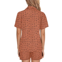 Mini Rust Cattle Brands Women's Western Pajama Set