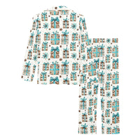 Turquoise Christmas Presents Women's Western Pajamas