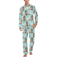 Turquoise Christmas Boots Men's Western Pajamas