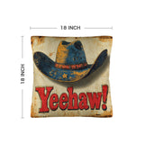 Vintage Western Yeehaw Throw Pillow Case 18 x 18 Made in America