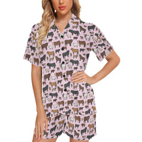 Pink Cattle Ranch Women's Western Pajama Set