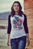 black baseball tee with rodeo horse