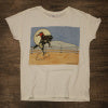 white tee with a cowboy and moon on it